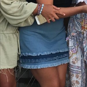 LIKE A DREAM LIGHT WASH DENIM MINI SKIRT